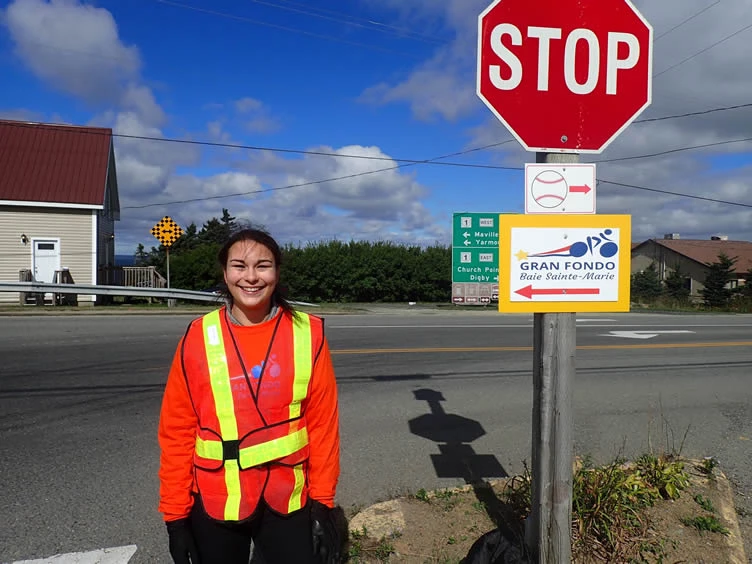 Volunteer at an intersection